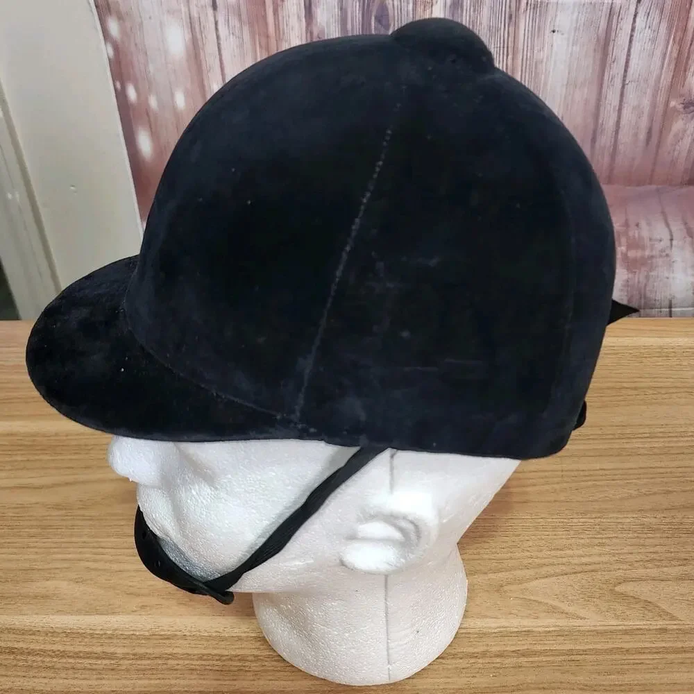 Vintage Tress & Co London Riding Helmet Velvet Hunt Cap Size 6 3/4 England